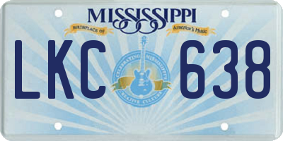 MS license plate LKC638