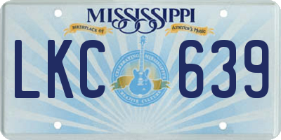 MS license plate LKC639