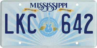 MS license plate LKC642
