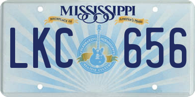MS license plate LKC656