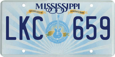 MS license plate LKC659