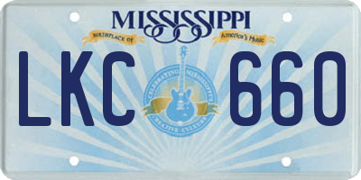 MS license plate LKC660
