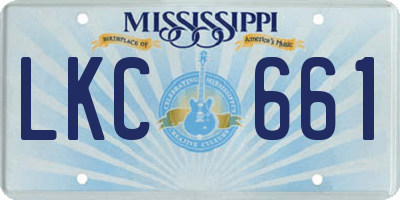 MS license plate LKC661