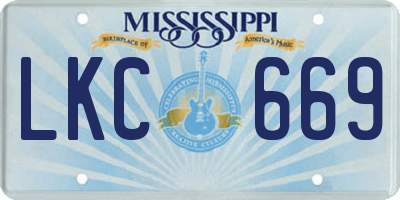 MS license plate LKC669