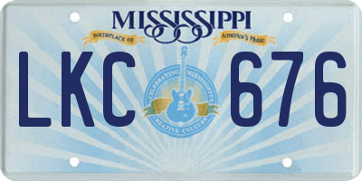 MS license plate LKC676