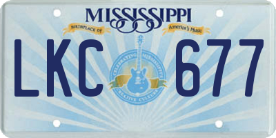 MS license plate LKC677