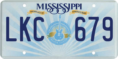 MS license plate LKC679