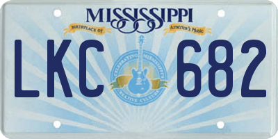 MS license plate LKC682