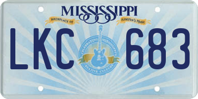 MS license plate LKC683