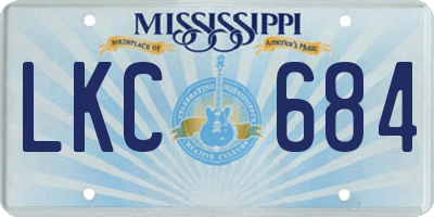 MS license plate LKC684