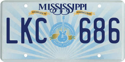 MS license plate LKC686