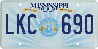 MS license plate LKC690