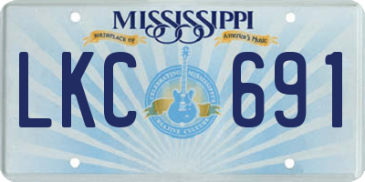 MS license plate LKC691