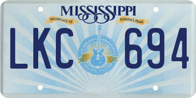 MS license plate LKC694