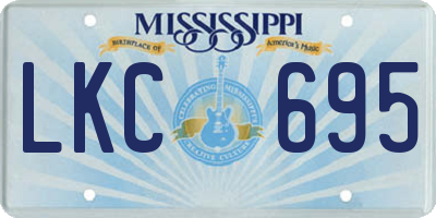 MS license plate LKC695