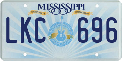 MS license plate LKC696