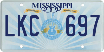MS license plate LKC697