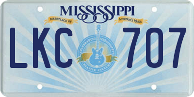 MS license plate LKC707