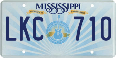 MS license plate LKC710