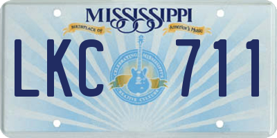 MS license plate LKC711