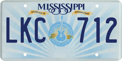 MS license plate LKC712