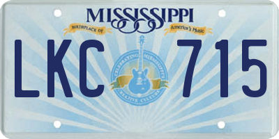 MS license plate LKC715