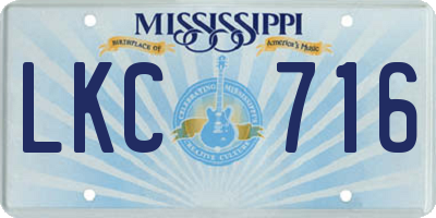 MS license plate LKC716