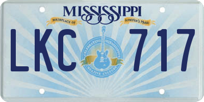 MS license plate LKC717