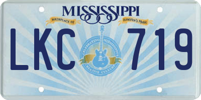 MS license plate LKC719
