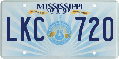 MS license plate LKC720