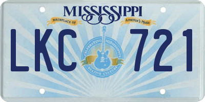 MS license plate LKC721