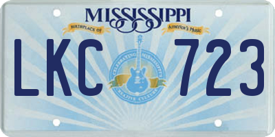 MS license plate LKC723