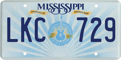 MS license plate LKC729