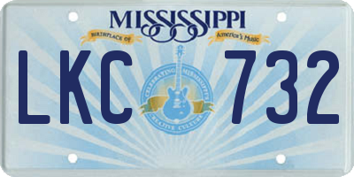 MS license plate LKC732