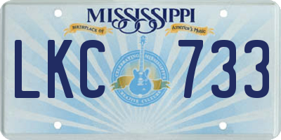MS license plate LKC733