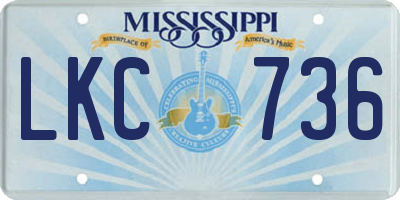 MS license plate LKC736