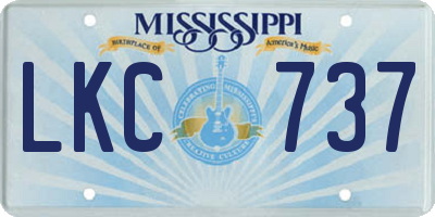 MS license plate LKC737