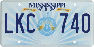 MS license plate LKC740
