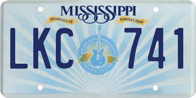 MS license plate LKC741