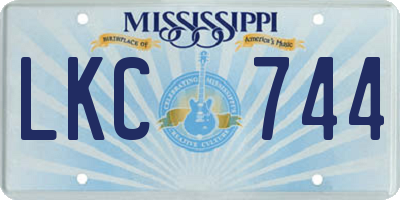 MS license plate LKC744