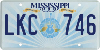 MS license plate LKC746