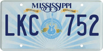 MS license plate LKC752