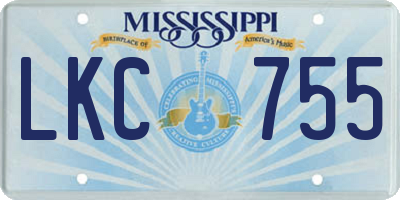 MS license plate LKC755