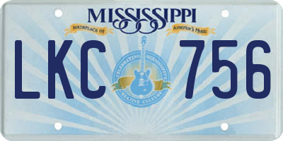 MS license plate LKC756