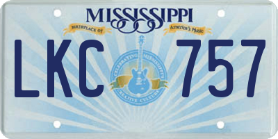 MS license plate LKC757
