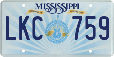 MS license plate LKC759