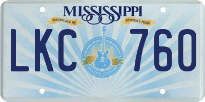 MS license plate LKC760
