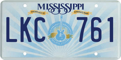 MS license plate LKC761