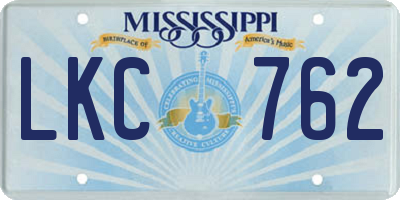 MS license plate LKC762
