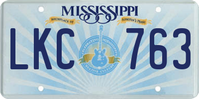 MS license plate LKC763